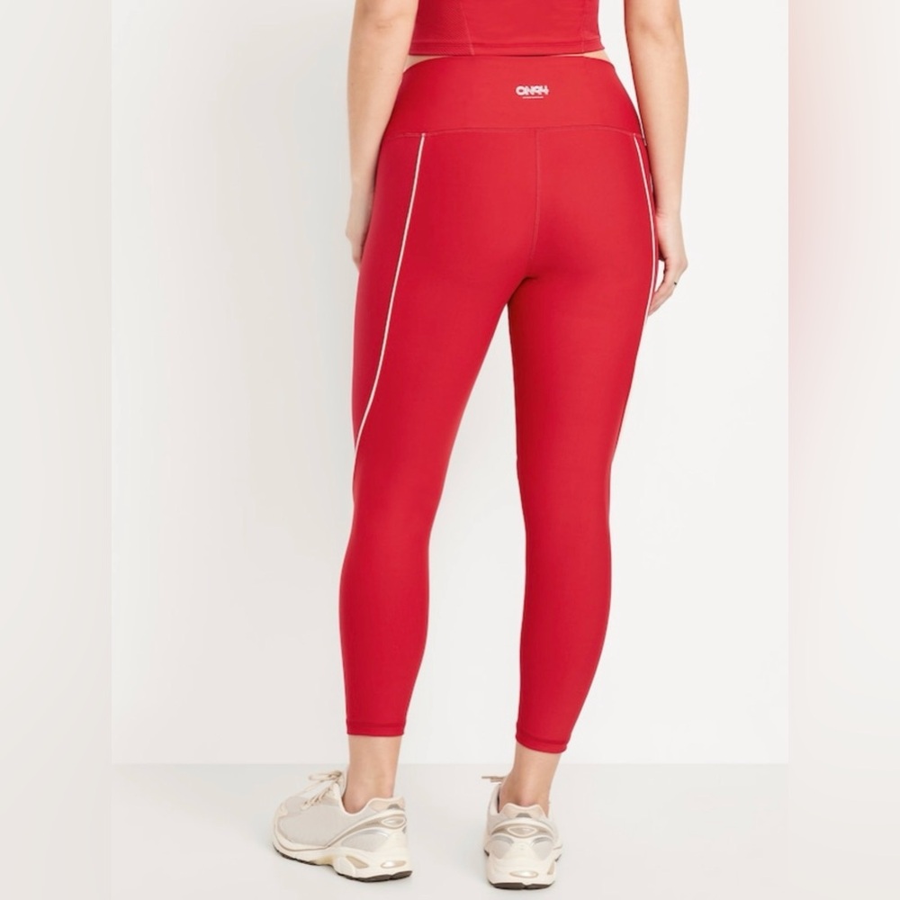Old Navy High-Waisted PowerSoft Rib Mix 7/8 Leggings NWT Gym Workout Active XXL - Picture 2 of 11